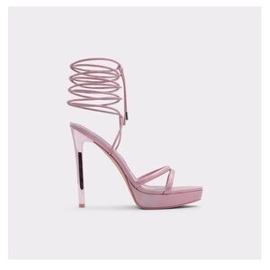 ALDO Izabella Ankle-Tie Dress Shoe Elegant Pink Strappy Heels - Sandal